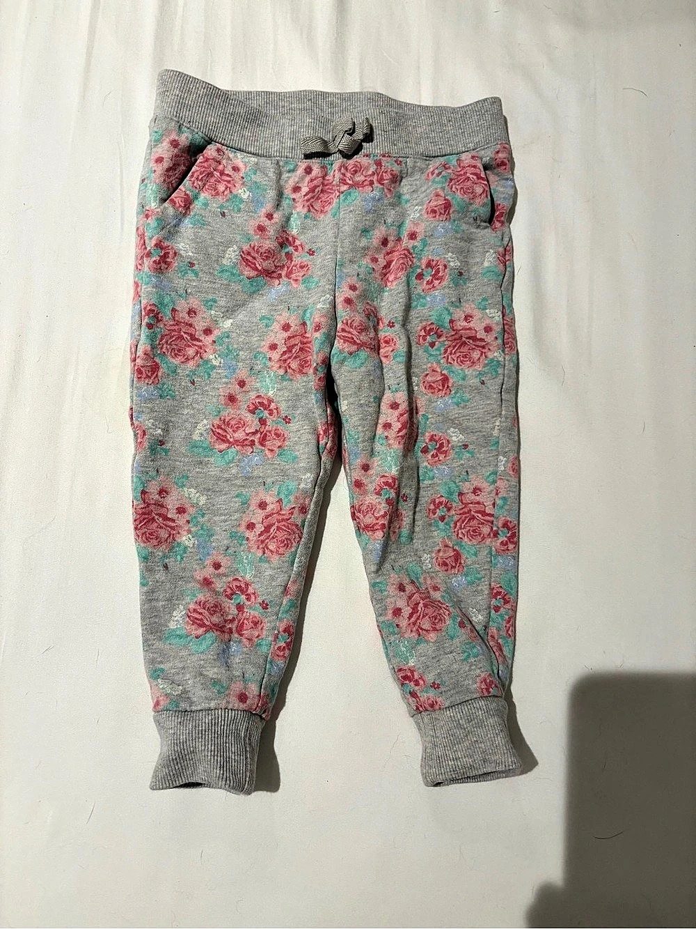 Janie and Jack Floral Jogger Pants Girls Size 2T